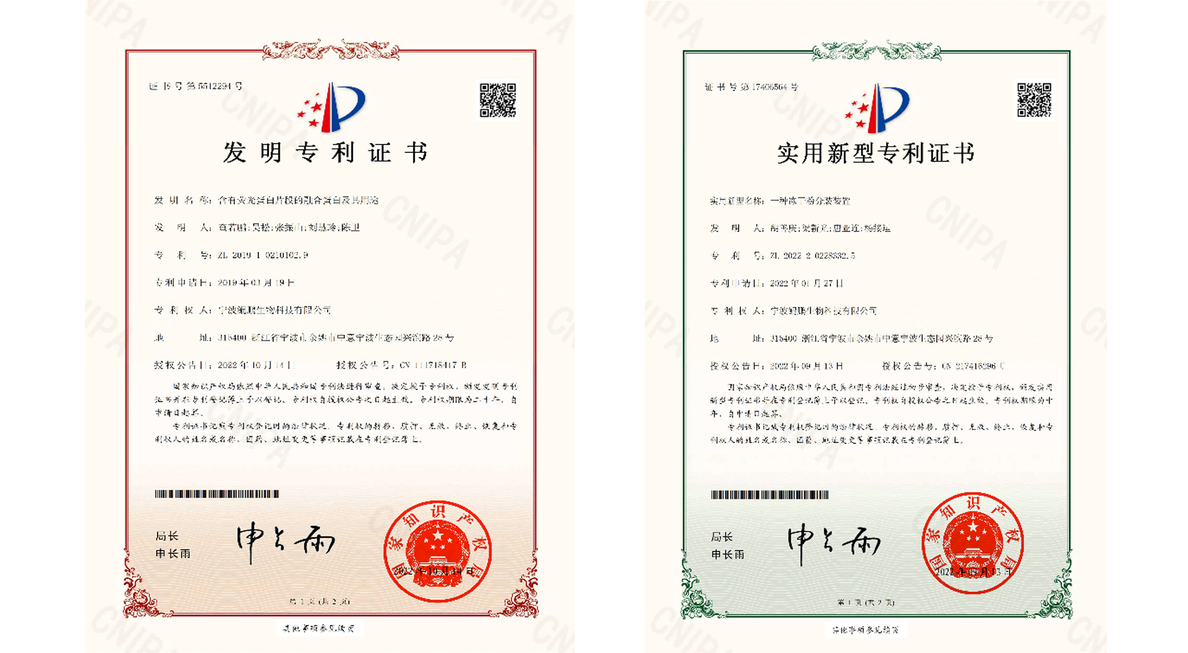 喜報 | 鯤鵬生物兩項技術(shù)創(chuàng)新獲得國家專利授權(quán) 再度擦亮專利墻